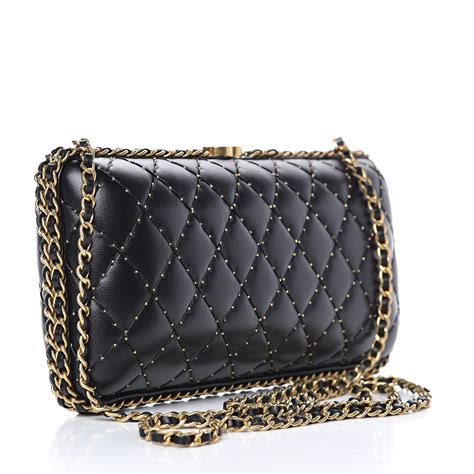 chanel black clutch uk|Chanel clutch with chain black.